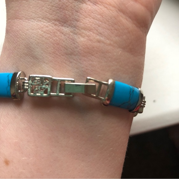 turquoise stone bracelet with silver plating - Picture 6 of 6
